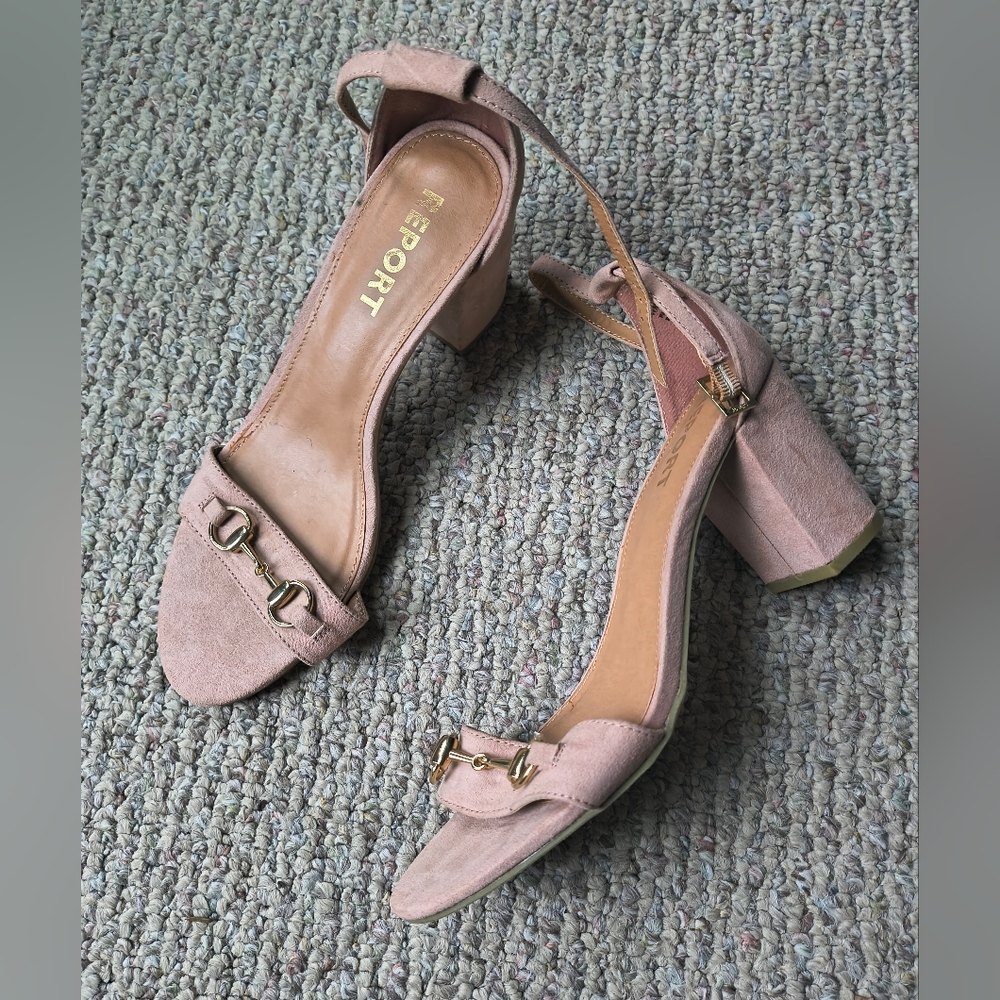 Report Blush Suede Block Heels
